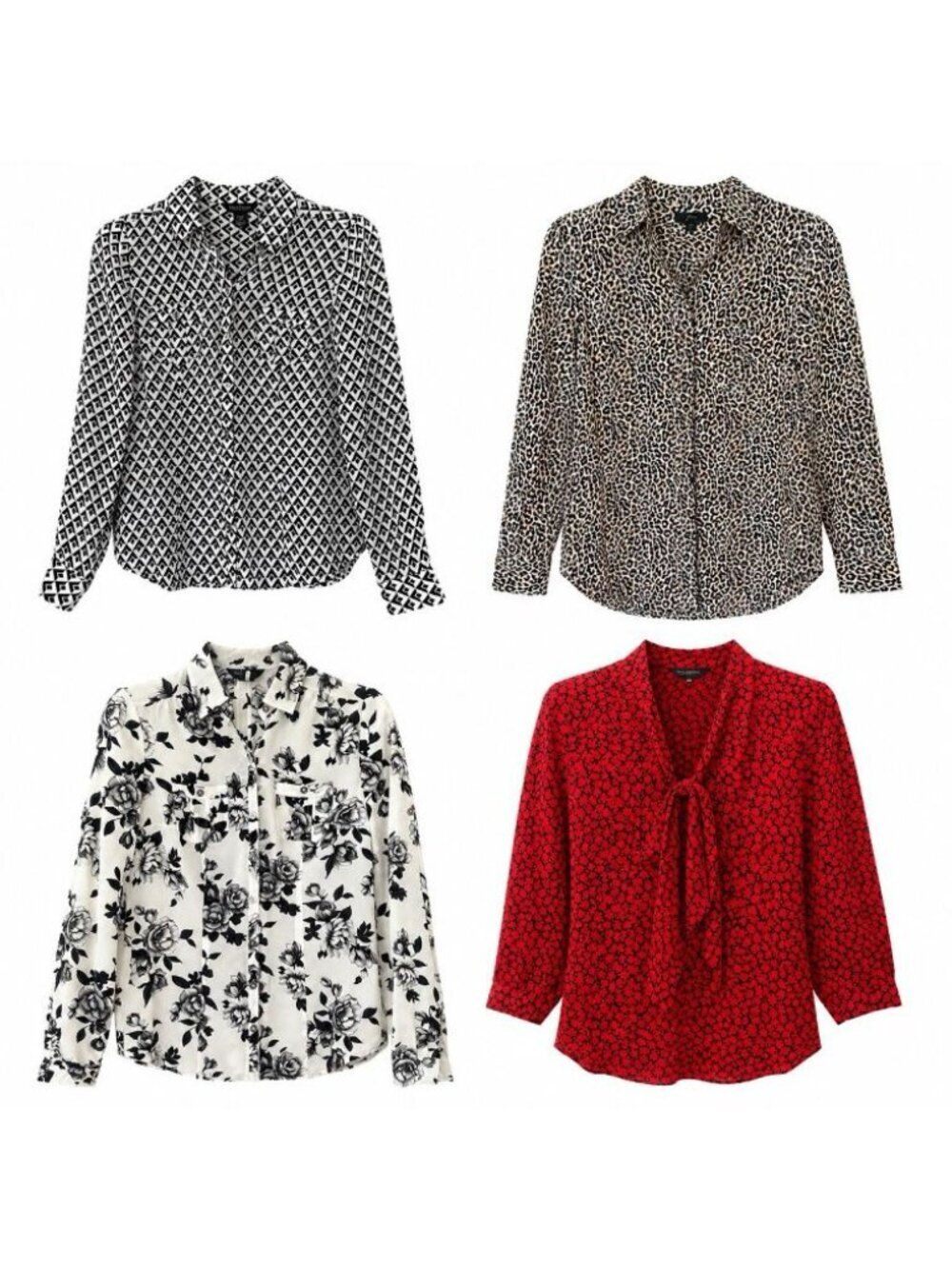 Lot of Women’s 100% Silk Career Top Sz 0 / 00 Leifsdottir J Crew WHBM Floral 4pc